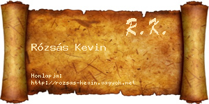 Rózsás Kevin névjegykártya